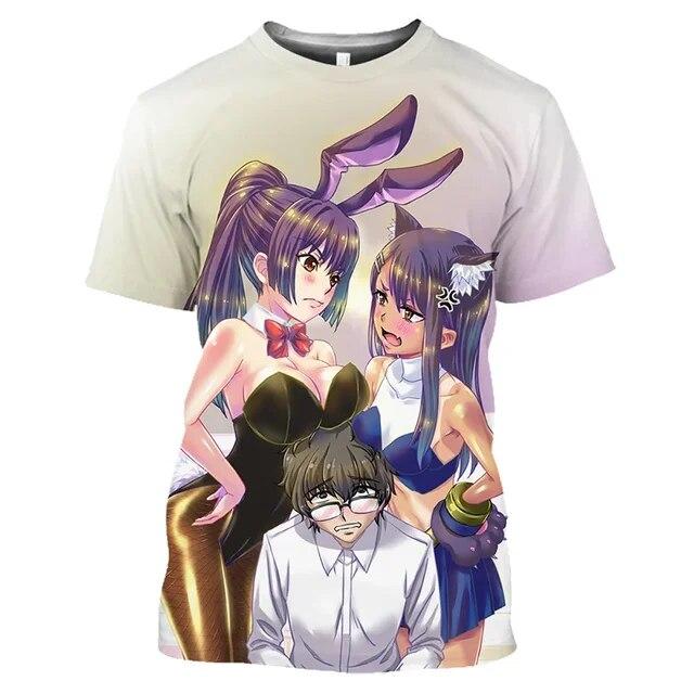 Nagatoro Hayase Kawaii Loli T Shirt for Men Otaku T-shirt 3D Hentai Sexy Anime Tops Exposed Bikini Cosplay Tee Shirts T-shirts