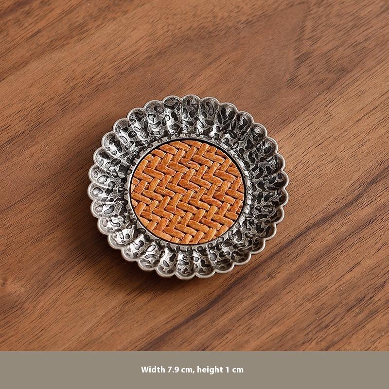 1 шт. Подставка под чашку Плетеная ротанговая подставка Аксессуары для чайной церемонии Современный домашний декор Китайский стиль Чайный сервиз Гунфу Уникальный подарок