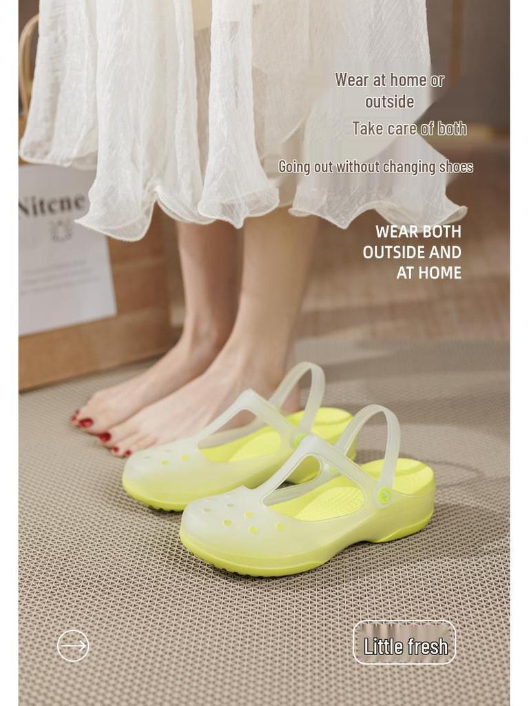 Женские прозрачные сандалии Мэри Джейн, лето 2025: Мягкая подошва, Нескользящие, Идеально для пляжа или сада