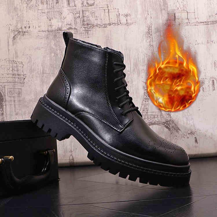 Модные мужские повседневные деловые свадебные ботинки челси черные модные резные броги ковбойские оригинальные кожаные ботинки осень-зима botas