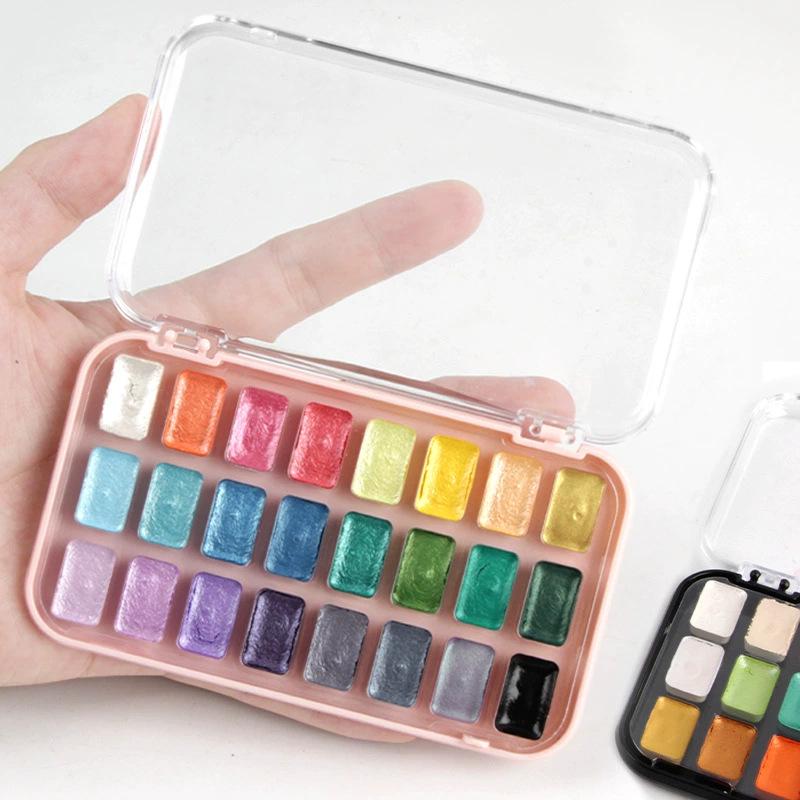 Набор твердых акварельных красок Shiseido Manada с жемчужным блеском для детей