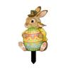 Easter Bunny Garden Stake Weatherproof Spring Yard Art Stake Festive Rabbit Egg Gnome Lawn Stake for Outdoor Planter Flower Bed Easter Decoration