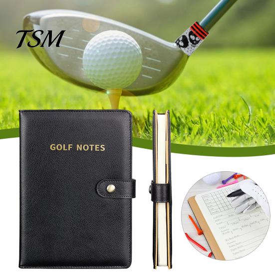 High-quality Golf Score Tracker Scorecard Book Waterproof Faux Leather Journal Notebook Holder Pocket Log with 200 Pages for Men Golfers Leather-bound