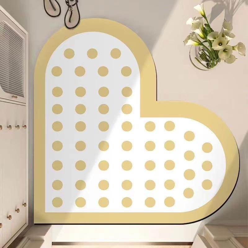 Красный коврик для ног в форме сердца, моющийся коврик для двери в ванную, впитывающий и нескользящий коврик для ног