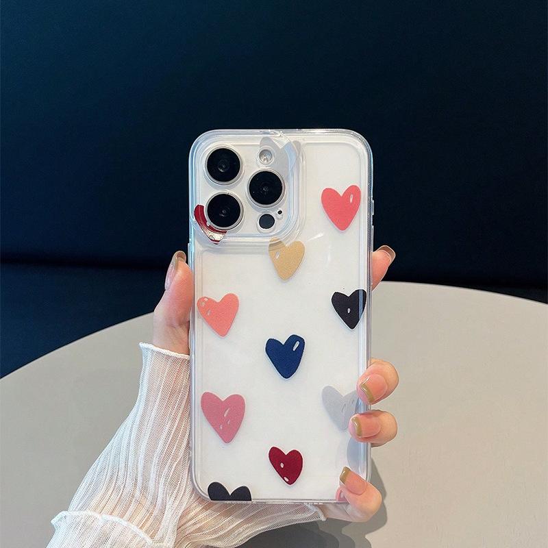 Цветная форма сердца новая 16 яблоко 15/14/13 promax чехол для мобильного телефона 11/12 всесторонний защитный чехол xr/xs