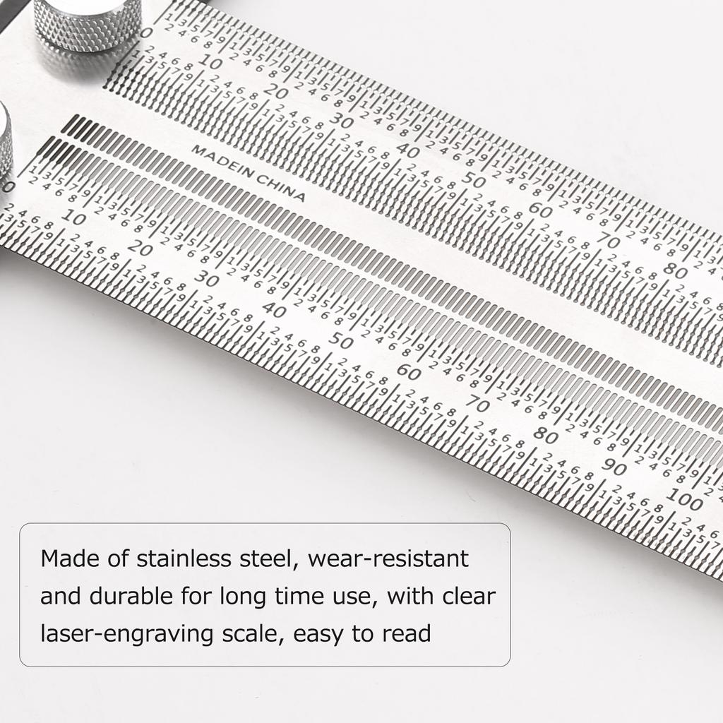 High-Precision Scale Ruler Marking Ruler T-Type Hole Ruler Right Angle Ruler Multifunctional