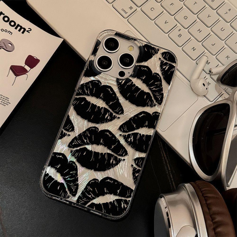 Сексуальный принт губ подходит для чехла на телефон iPhone17promaxIMD с перьевой пряжей Apple 16 улучшенное ощущение 14/15 поколение