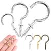 10PCS Iron Steel Hooks Heavy Duty Ceiling Hooks Multipurpose Screw Hook Wood Self-tapping Screw Hooking for Hanging
