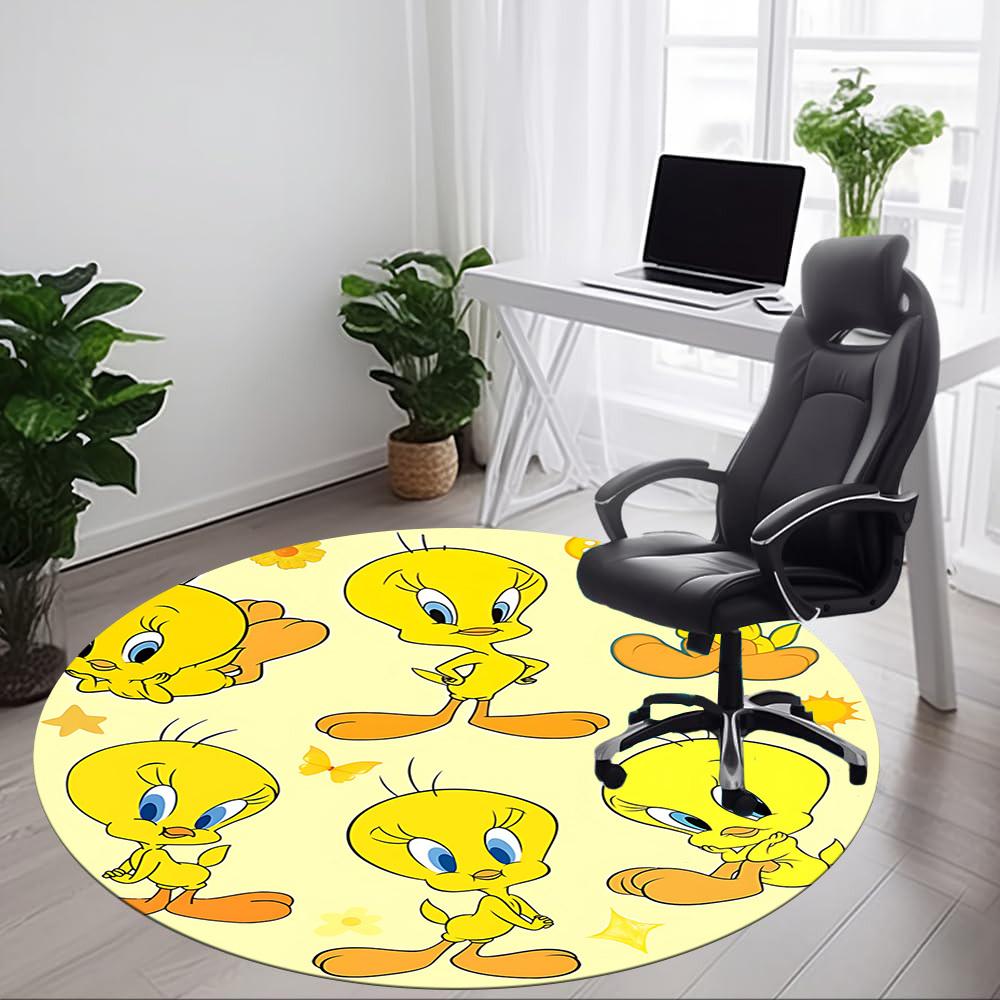 Looney Tunes Tweety Bird Office Round Area Rug, Under Office Chairs Bedroom Living Room Home Decor, a1022360