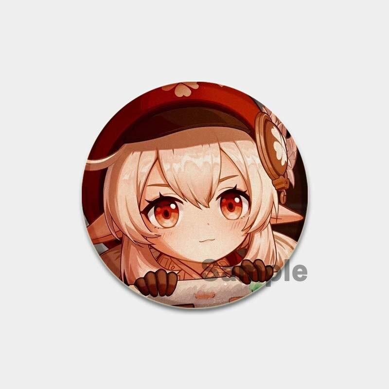58 мм Genshin Impact, мягкая кнопка на лацкане, креативный забавный значок на воротнике, мультяшная фигурка, броши, одежда, ювелирные аксессуары, милые подарки