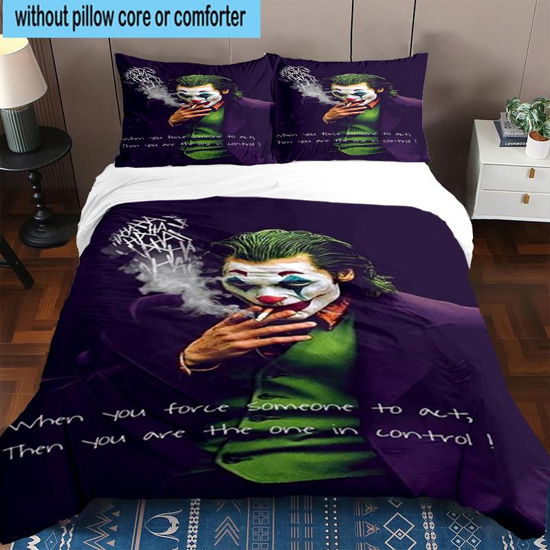 3PCS Jo-ker's Masked Faces 3pcs Bedding,Including 3PCS Duvet Cover And 2pcs Pillowcases Perfect for Christmas,Ideal for Bedroom, Dormitory