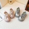 Kids Sports Shoes Mesh Breathable Girls Casual Shoes Pull Rope 2025 New Fashion Children Princess Shoes Non-slip Ins Trend Sweet