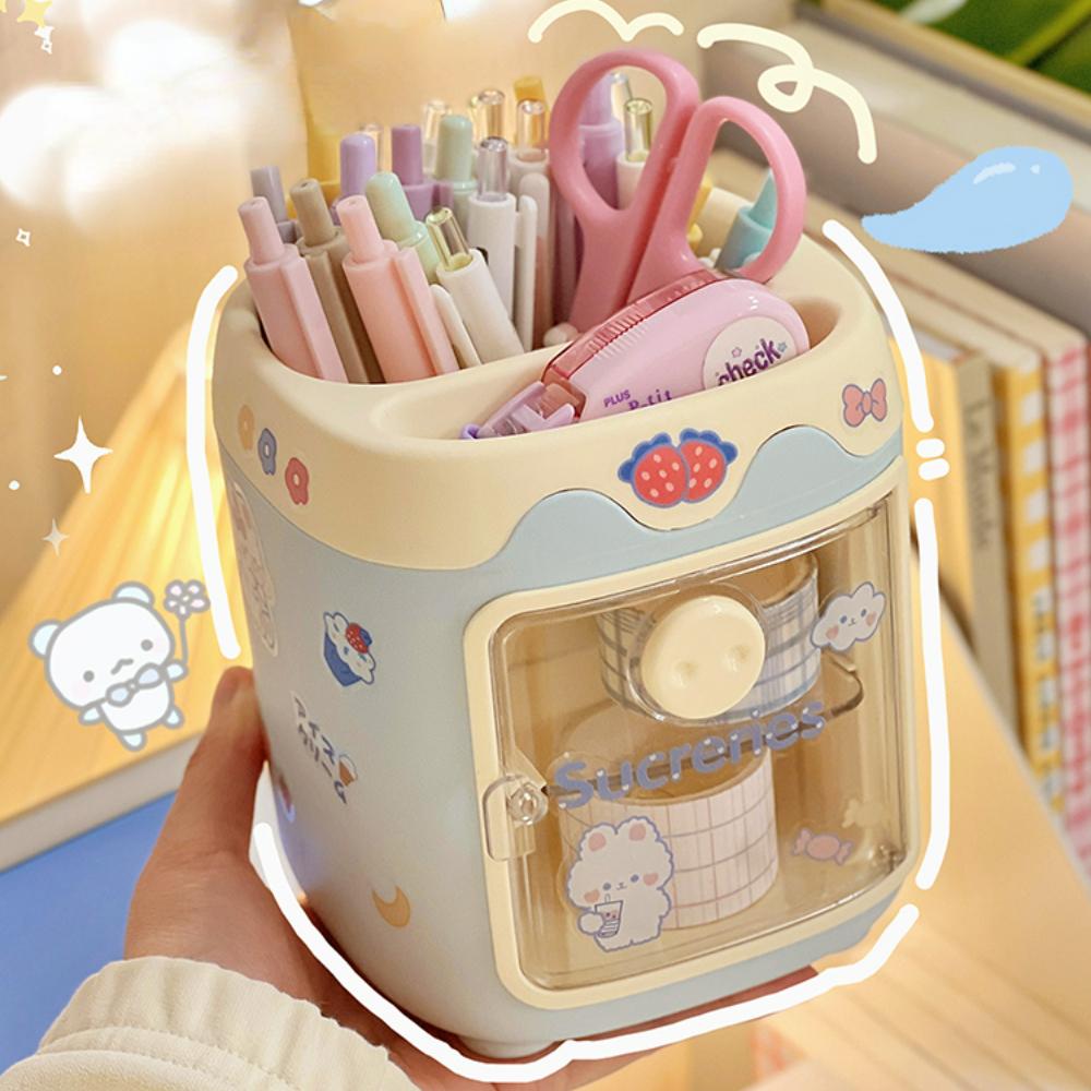 Ins Kawaii держатель для ручек, настольный органайзер, милый мультяшный настольный ящик для хранения канцелярских принадлежностей, офисный дисплей, трубка для хранения, милый пенал