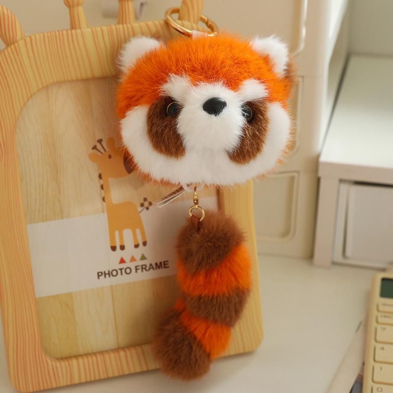 TreasuringU Плюшевый кулон Красная панда Кавайная панда Растягивающаяся брелок Милые животные Гибкие игрушки для сумки Подарки на день рождения