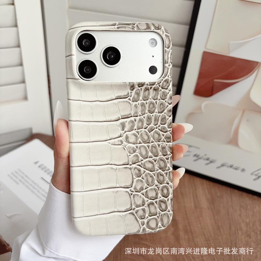 Применимо к чехлу для мобильного телефона iPhone16Pro, чехлу для Huawei P80 с градиентным изменением цвета и узором под крокодила, противоударному защитному чехлу Mate70, кожаному чехлу