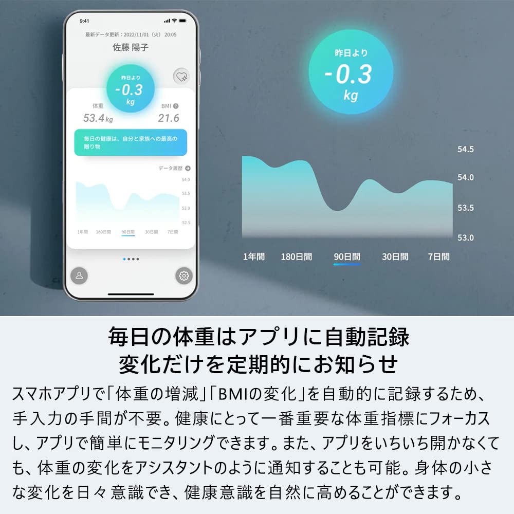 Smart Bath Mat Weight Scale Model Green Stand On It After Taking a Weight Soft Diatomaceous Earth Bath with Diet Issin [Smartphone-linked/Just Bath,