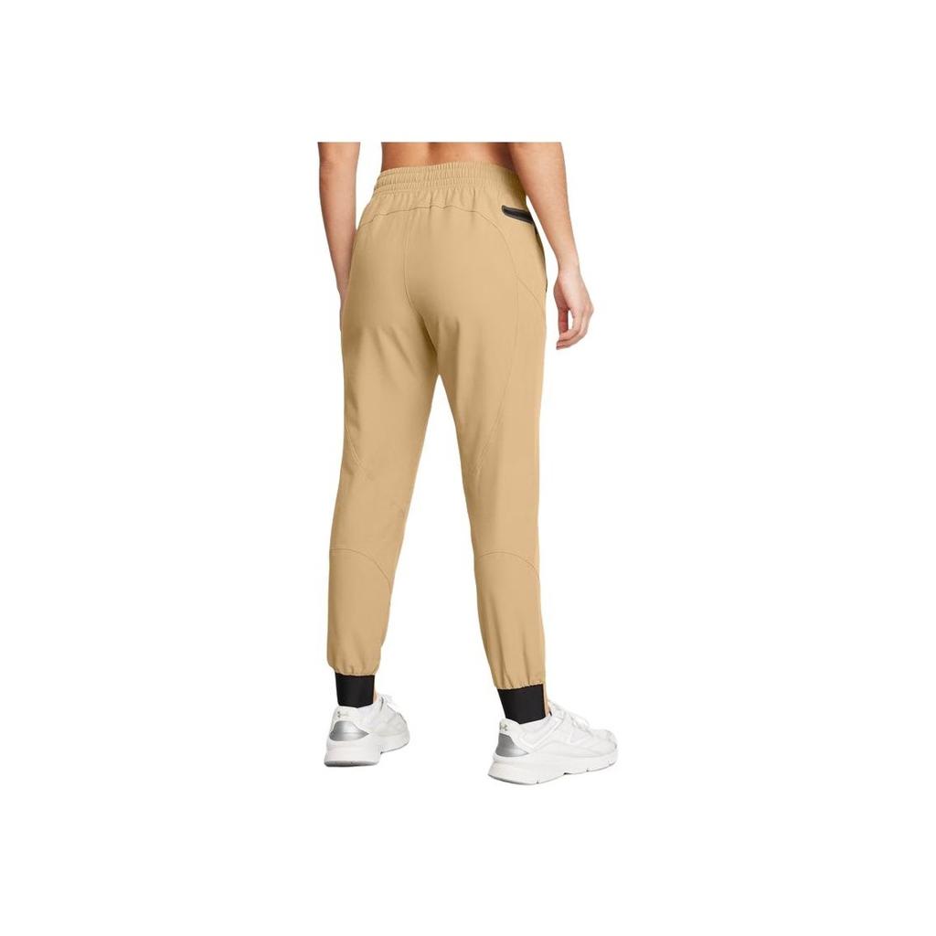 Under Armour Elastic Cuffed Warm Comfortable Solid Color Knitted Sports Pants Women Bottoms Camel-Brown 1376926-263