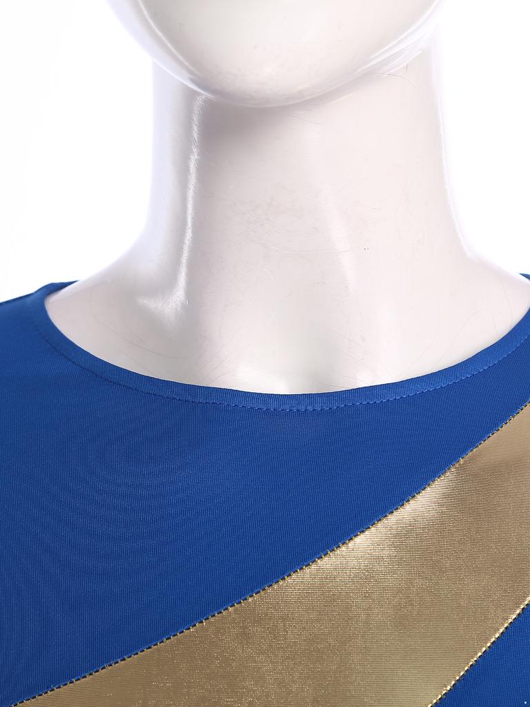 Womens Liturgical Dance Jumpsuit Metallic Color Block Patchwork Irregular Drape Wide Leg Choir Performance Costume