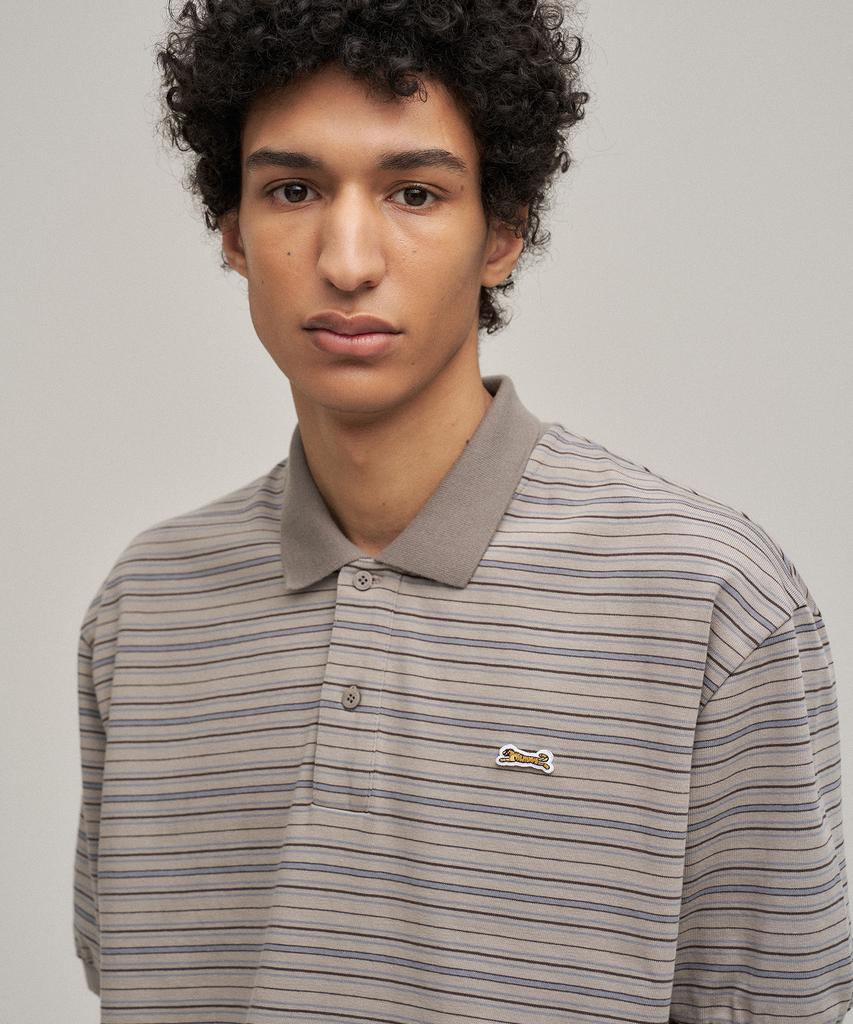LE TIGRE Multi-Stripe Polo T-Shirt (Pale Khaki)