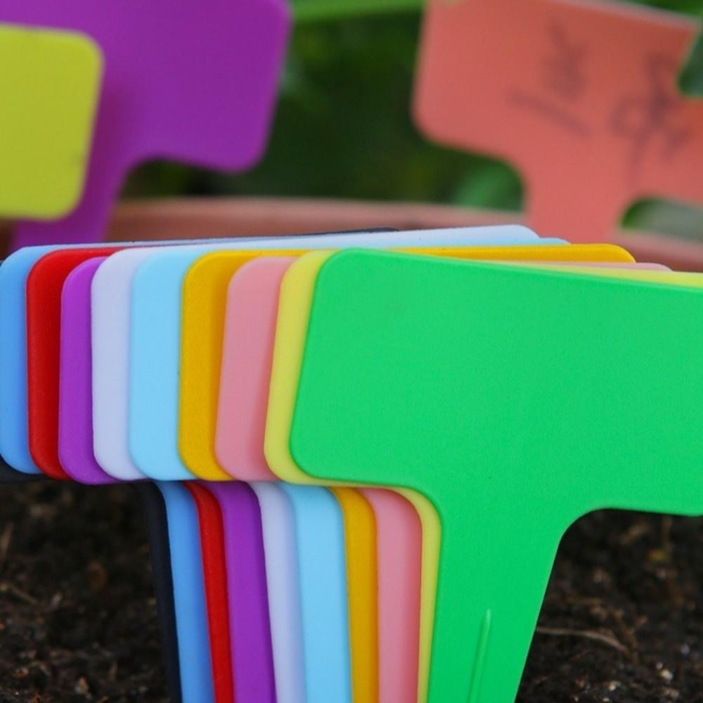 100PCS Thickened Stake Tags Waterproof T-type Tags Garden Tools Nursery Garden Plant Tags Garden