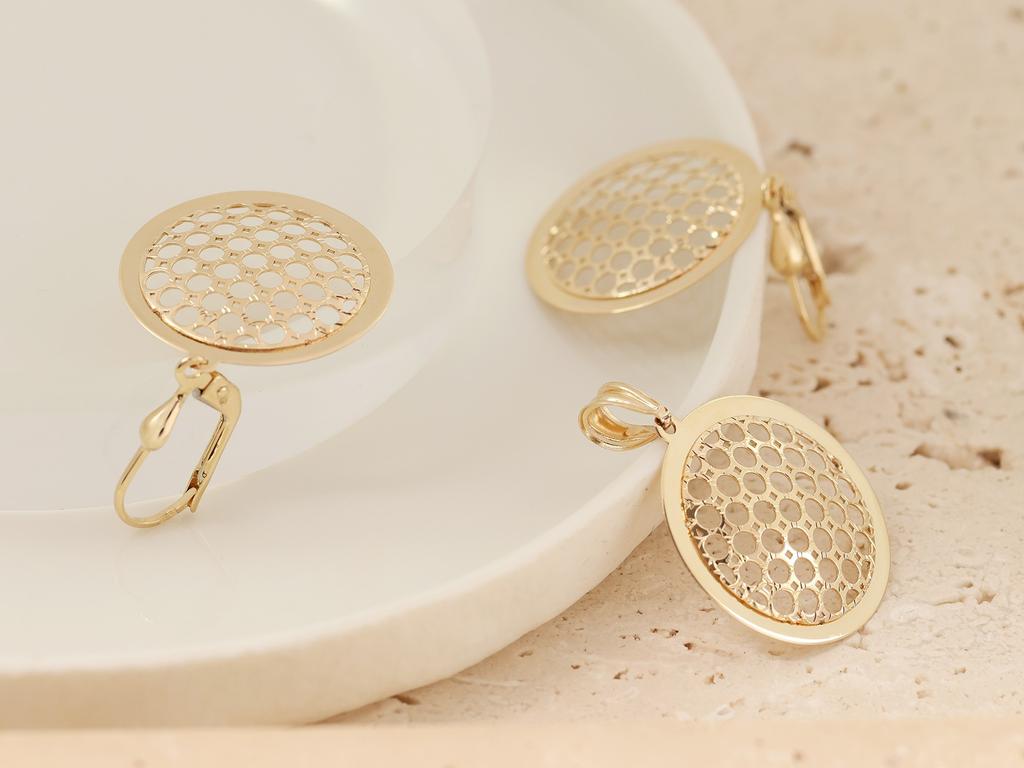 Women's 585 14kt gold earrings, eye-catching