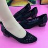 Shoes Summer Hollow Mesh Sandals Women's New Soft-soled Non-slip Shallow Mouth Rhinestone Comfortable Breathable Sandals