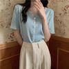 Short Sleeved T-shirt Women's Summer French Slimming Chic Thin Knitted Upper Garment