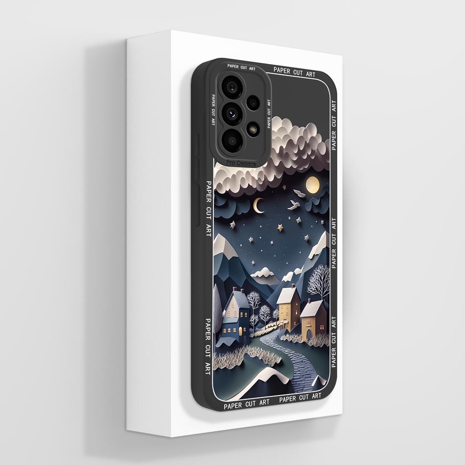 Забавный чехол для Samsung A73 Эстетичный мягкий жидкий силикон Funda для задней крышки телефона Samsung Galaxy A73 5G с защитой камеры