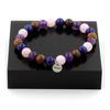 Stones and Minerals. Rose Quartz + Amethyst + Lapis Lazuli + Wood 8 Mm Pearl Bracelet. Made In France.