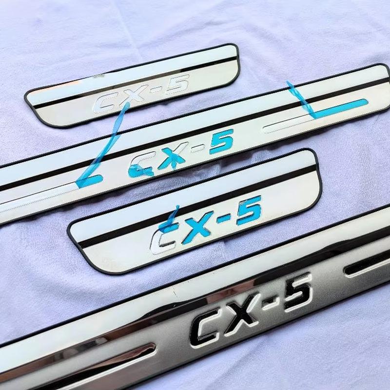 For Mazda CX5 Protector Scuff Plate Guards Car Stainless Door Sill Threshold Pedal Cover Trim Interior Accessories 2024