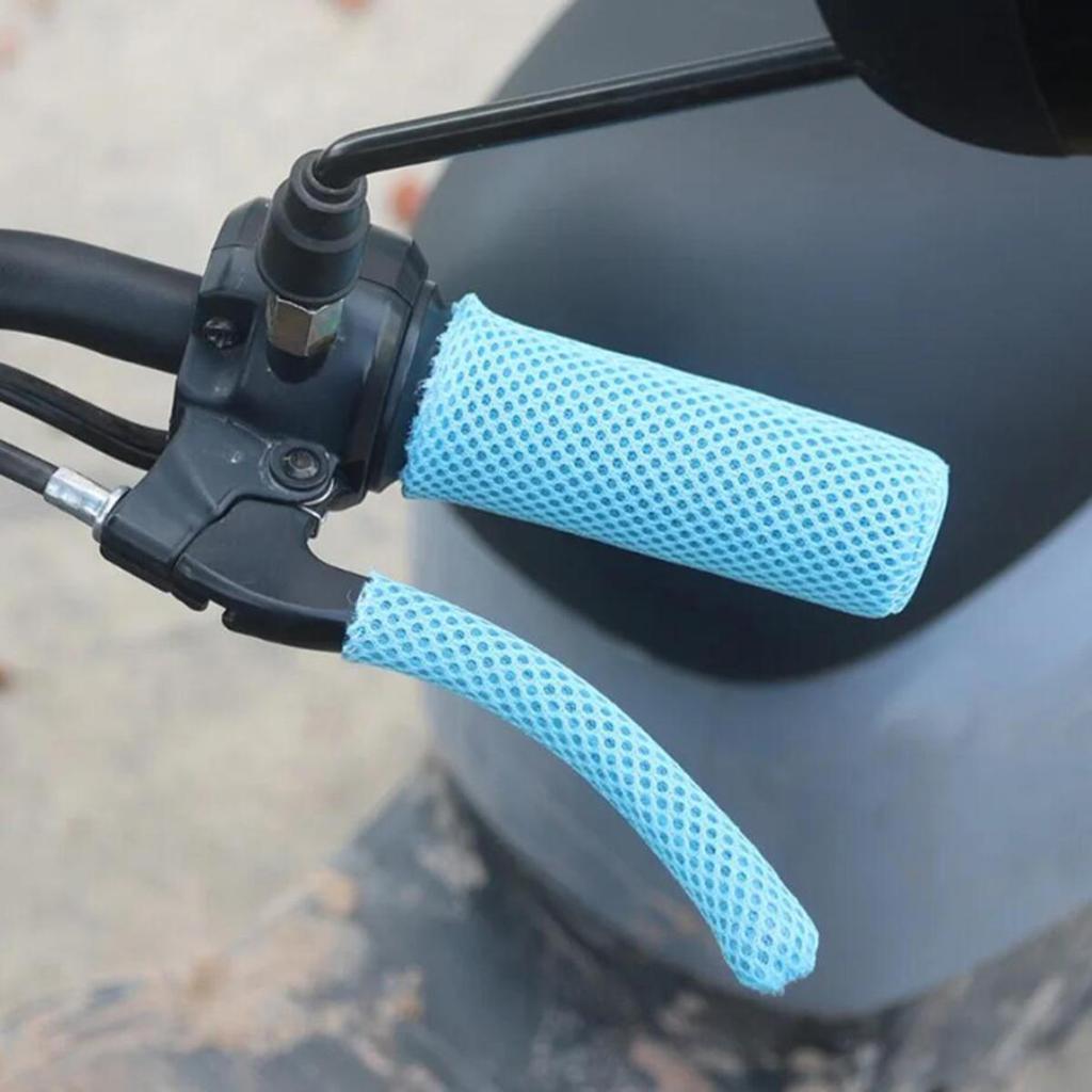 4Pcs/set Motorcycle Handlebar Grip Universal Handle Bar Cover Brake Clutch Lever Summer Ice Silk Breathable Mesh Grips Cover