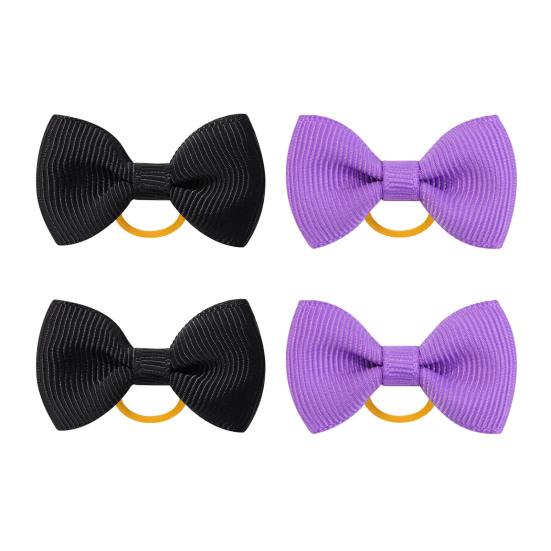 Puppy Dog Hair Bows with Rubber Bands Handmade Small Bowknot Dog Hair Accessories Pet Grooming Supplies