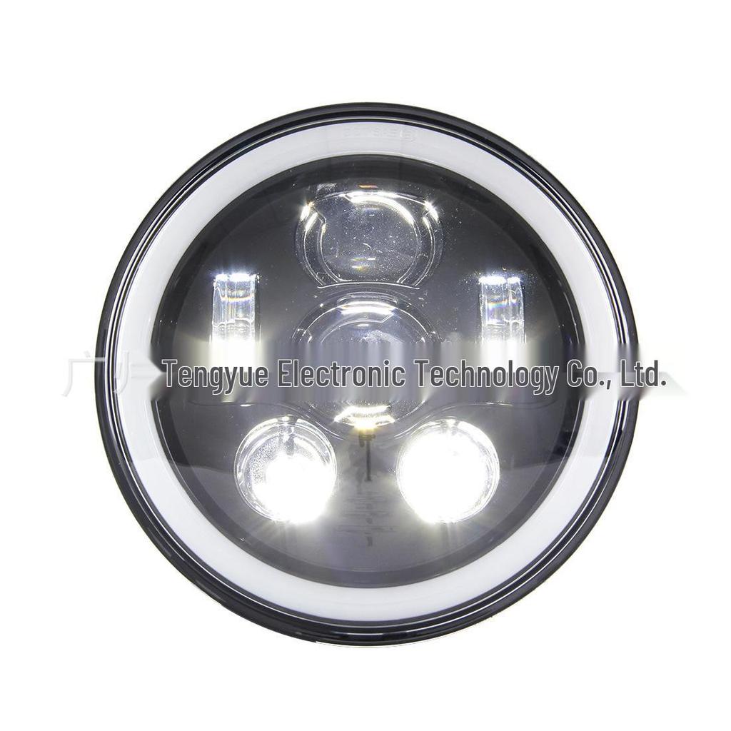 45 Вт 7-дюймовая светодиодная фара полного круга для Jeep и Harley с белым/желтым ДХО, дальним и ближним светом
