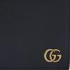 Gucci GG Marmont Кошелек-портмоне с логотипом, короткий, двойного сложения, из кожи, мужской, черный 428726-DJ20T-1000