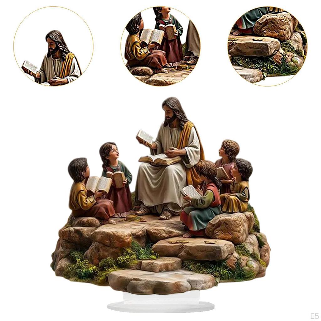 2D Иисус Святой Фигура Украшения Акриловый Настольный Знак Художественное Произведение Коллекционирование Праздничный Плоский Рабочий Стол