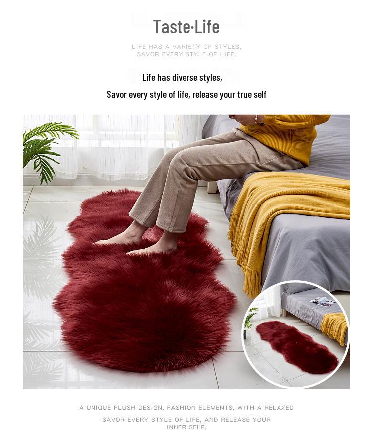Ковер на диван из искусственной овчины и подушка для сиденья - Нескользящий коврик для пола из искусственной шерсти для гостиной и спальни
