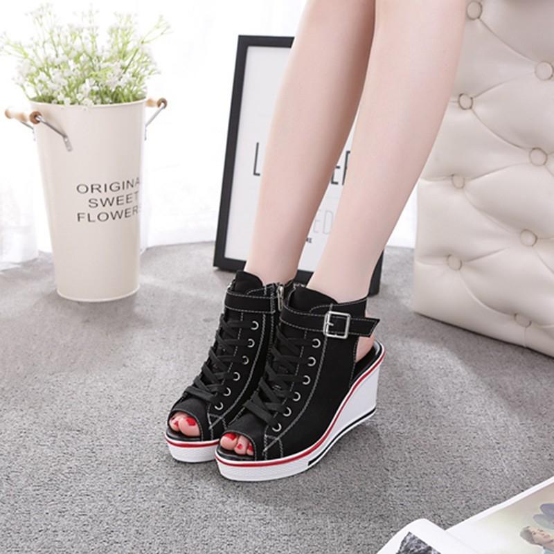 Женские сандалии 8 см, новые женские босоножки на танкетке и платформе, удобные женские сандалии с открытым носком, повседневная летняя спортивная обувь