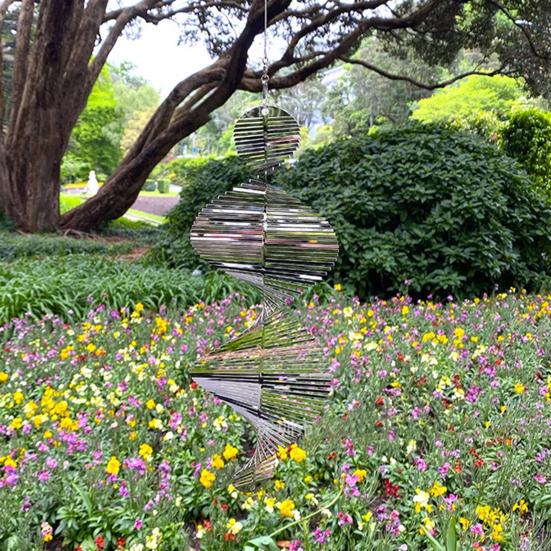 Спиральный ветровой спиннер, украшение, устойчивый к атмосферным воздействиям, для внутреннего и открытого окна, сада, двора, крыльца, металлический 3D подвесной орнамент для колокольчика ветра