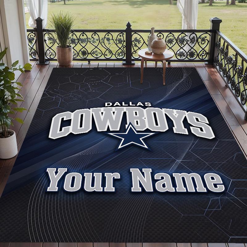 Custom Text Printed Rug Dallas Cowboys Non Slip Floor Carpet For Home Room Decor
