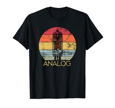 Ламповый усилитель, ретро аналоговый звук, ламповый усилитель, hi-fi или гитарная футболка