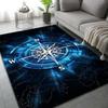 Compass Design Area Rugs Retro Nautical Style Star Map Pattern for Modern Living Room Home Decor