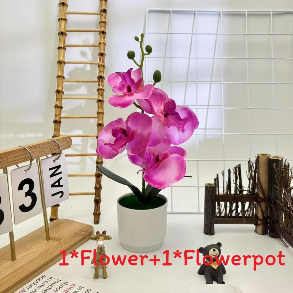 Butterfly Orchid Faux Potted Plant With Silk Cloth Material For Home Decor And Outdoor Photography