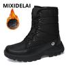 Новые уличные мужские ботинки, зимние ботинки для снега, мужская обувь, толстые плюшевые, водонепроницаемые, нескользящие, сохраняющие тепло, зимняя обувь, размер плюс 46