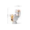 Creative Toilet Cat Figurines Interesting Kawaii Cartoon Cat Squatting On The Toilet Ornament Mini Miniature Desk Decoration