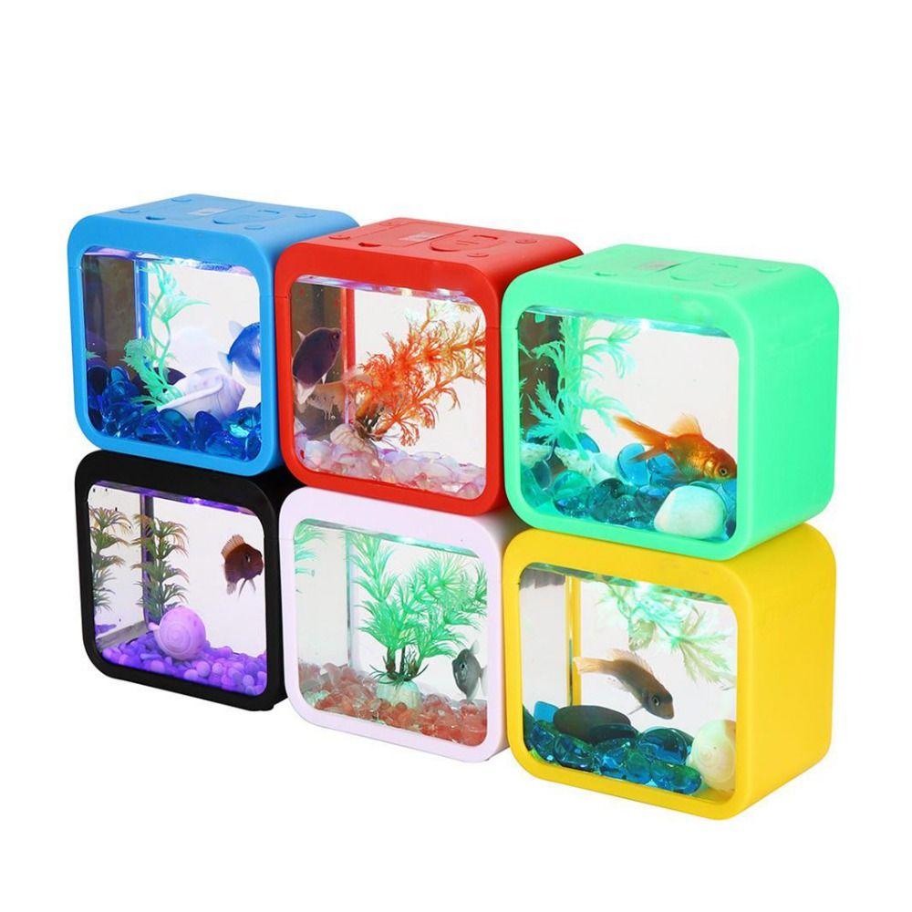 Мини Мини Настольный Аквариум Прозрачный Строительный Блок Аквариум Офис