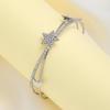 iF ME Shining Zircon Bangle Star Moon Cross Silver Opening Bangles for Women Jewelry Accessories