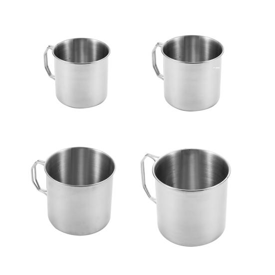 Набор из нержавеющей стали со складной ручкой и сумкой для хранения, переносная чашка с карабином для дома, кемпинга, воды, кофе, напитков, для походов, пикников