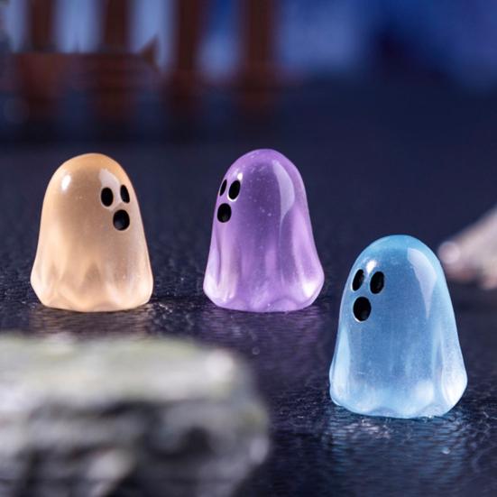 20/50/100 шт. Светящаяся в темноте фигурка привидения на Хэллоуин, мини-мультяшная статуэтка привидения из смолы, светящееся миниатюрное украшение привидения, настольное украшение