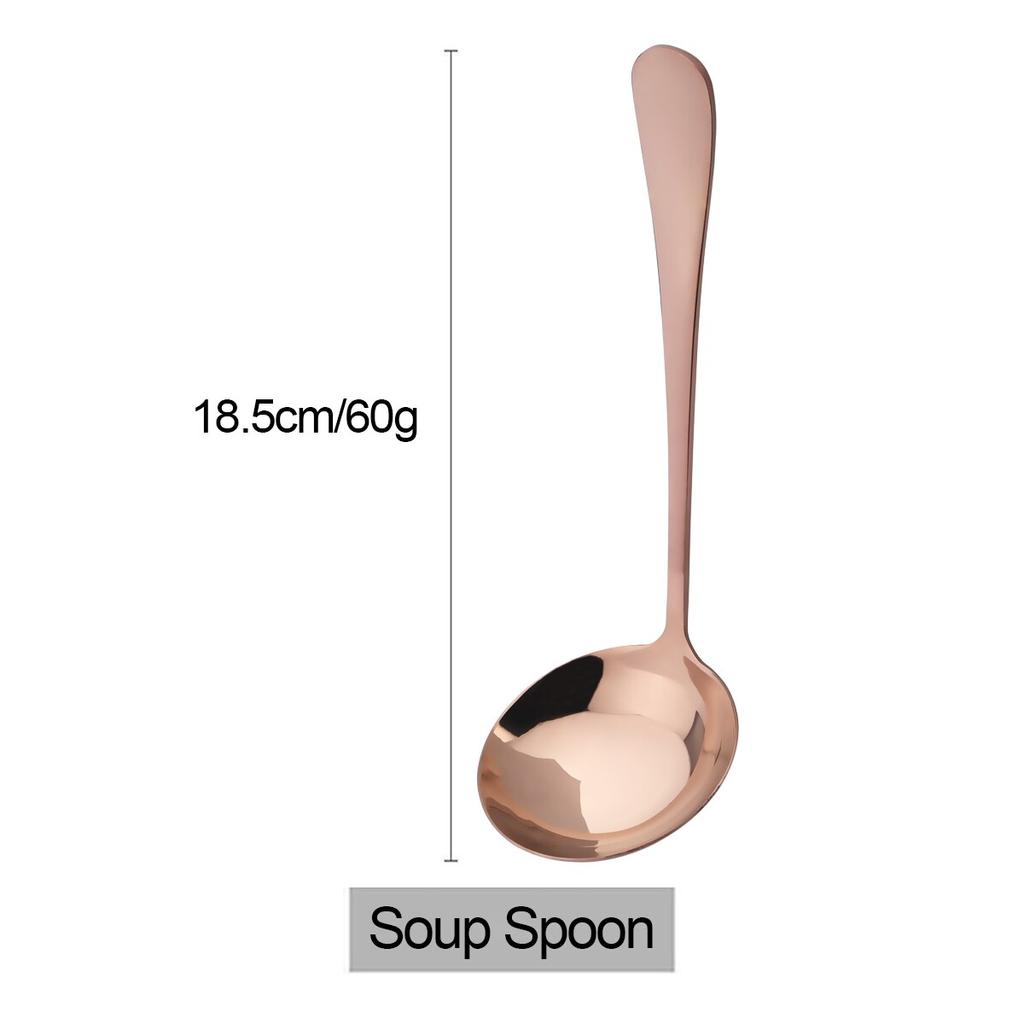 1Pc Colorful Soup Spoon Creative Mirror Stainless Steel Soup Spoon Long Handle Thicken Spoon Kitchen Bar Cooking Tools