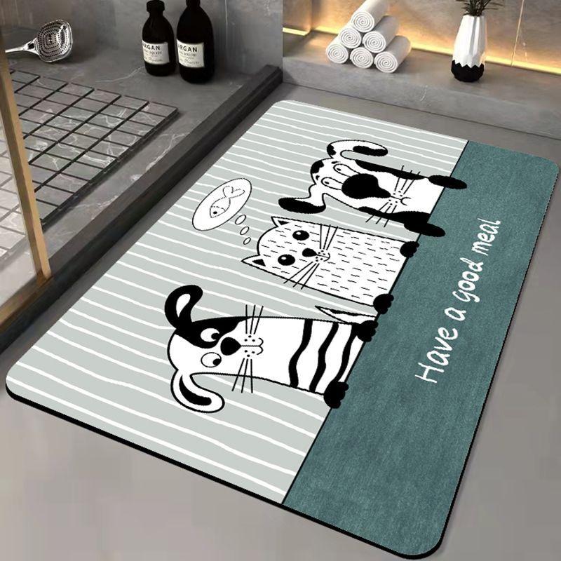 Коврик для пола из диатомовой грязи, впитывающий нескользящий коврик, бытовой коврик для двери, быстросохнущий коврик для туалета, ванной комнаты, душа, коврик для пола